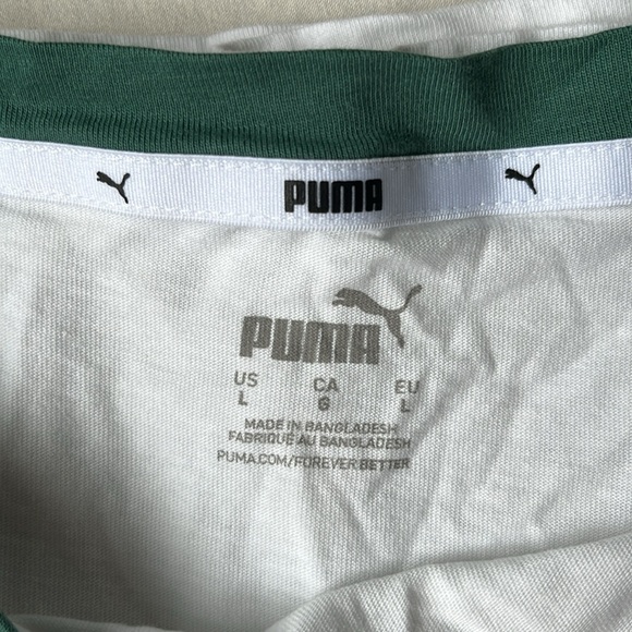 Puma women’s L oversized white tshirt with green - Picture 4 of 4